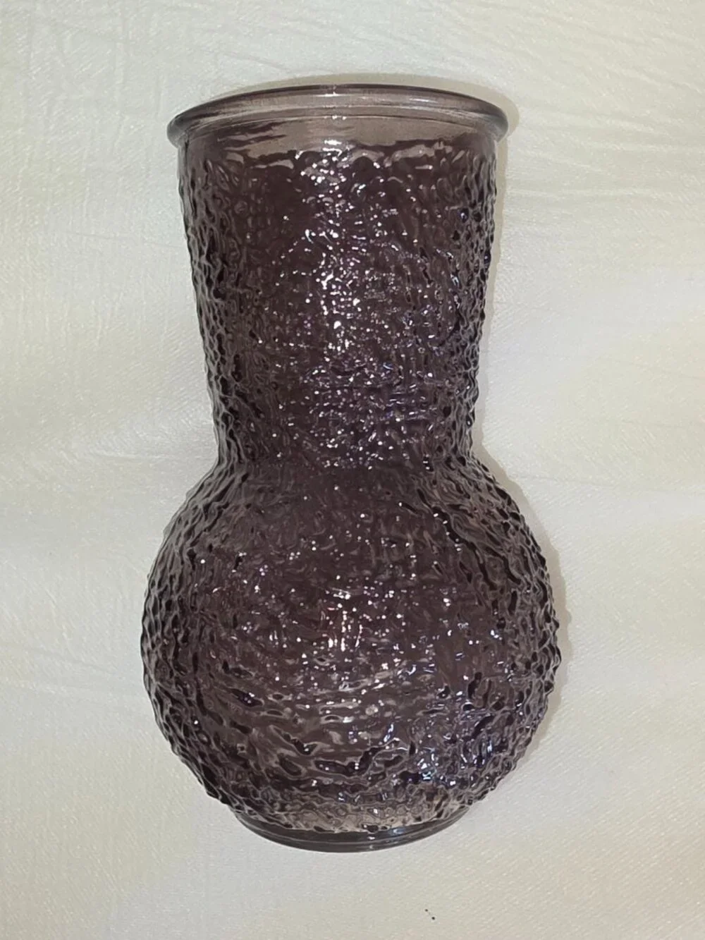 Decorative Vase Lacy Textured Purple Amethyst Colored Art Home Decor NWoT